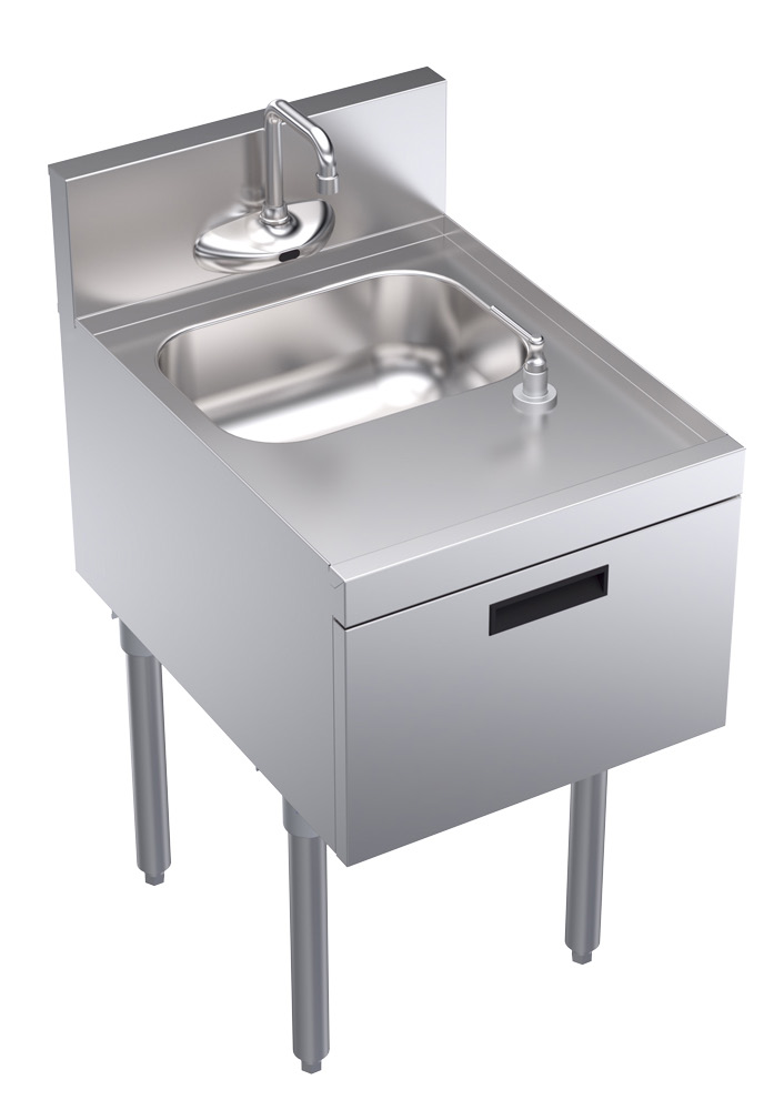 Product image #5 for Krowne Royal Series 18-Inch Freestanding Underbar Hand Sink Unit with Electronic Faucet and Soap/Towel Dispensers
