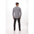 Thumbnail image #2 for Chef Works Gingham D500-BWC-4XL Men's Dress Shirt, Long Sleeve, White/Black Check, Poly/Cotton, 4XL