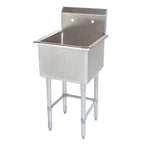 Thumbnail image #1 for Tarrison Products Ltd. TA-PS118-KIT 1-Compartment Stainless Steel Sink, 24"W x 21-1/2"D x 45"H, 18" x 18" x 13" Bowl, 10" Backsplash