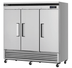 Thumbnail image #5 for Turbo Air Super Deluxe Three-Section Solid Door Reach-In Refrigerator, 64.1 Cu. Ft., Bottom Mount