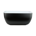 Thumbnail image #2 for G.E.T. Infinity - EGS B266069-BW . . Rectangular Melamine Bowl, 45 oz., White Interior/Black Exterior, 6-7/8" x 6-3/8" x 3" Case of 6
