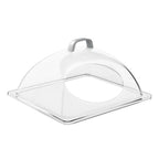 Thumbnail image #1 for Libbey APS Germany - Covers APS 11022 GN 1/2 Clear SAN Dome Cover with Long-Side Cutout, 13-1/4" x 10-7/8" x 6-3/4"