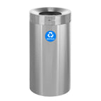 Thumbnail image #1 for Alpine Industries ALP475-27-R 27-Gallon Stainless Steel Recycling Can, Open Top, Brushed Finish, 16 x 16 x 32 in