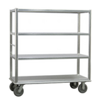 Thumbnail image #1 for New Age 1452 Queen Mary Banquet Cart with Push Handle, 4 Solid Shelves, Welded Aluminum, 62"W x 29"D x 66-3/4"H