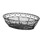 Thumbnail image #1 for TableCraft Products Mediterranean BK27409 Oval Black Powder-Coated Metal Serving Basket, 9 x 6 x 2-1/2 inches Case of 6