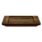 Thumbnail image #2 for Libbey Cast Iron CIS-16TR Wood Trivet with Square Well, Brown, 7-7/8"L x 6-1/8"W x 1/2"H