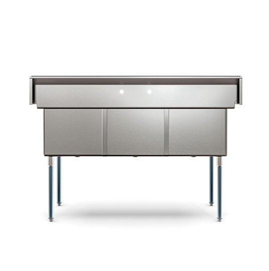 Product image #7 for KoolMore 60-Inch 3-Compartment Commercial Sink with 18x18x14 Bowls and Backsplash