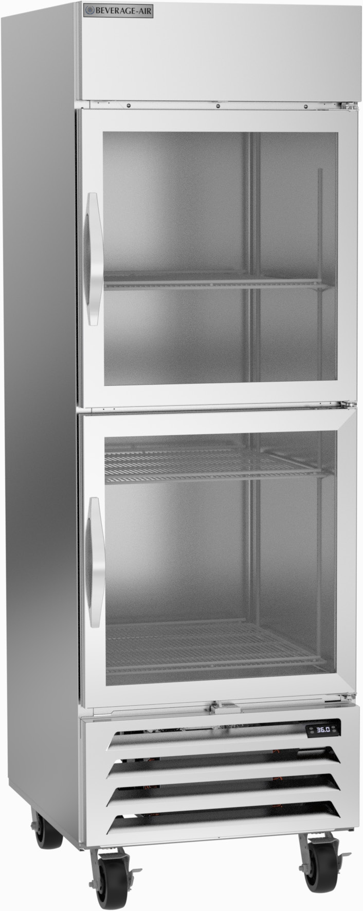 Product image #5 for Beverage-Air Horizon Series HBR23HC-1-HG One-Section Reach-In Refrigerator with Two Right-Hand Glass Half Doors, 23.32 Cu. Ft., Bottom-Mount Self-Contained Refrigeration