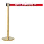 Thumbnail image #1 for AARCO Products Form-A-Line HB-7PRD Portable Crowd Control System, 40 in, 7 ft Retractable Red Belt, Polished Brass Post