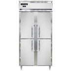Thumbnail image #1 for Continental Refrigerator Designer Slim Line D2RSENSSHD Two-Section Narrow Half-Height Solid-Door Reach-In Refrigerator, Stainless Steel