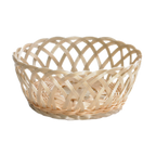 Thumbnail image #1 for TableCraft Products 1135W Round Fast Food Basket, 8-1/2" Dia. x 3-1/4"H, Hand-Woven Polypropylene, Natural Open Weave Case of 12