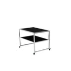 Thumbnail image #1 for Eastern Tabletop NT7693GGBKBKS Rectangular Metal-Frame Nesting Table with Glass Top