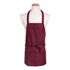 Thumbnail image #1 for Chef Revival 602BAFH-BG Front-of-the-House Bib Apron, 28" x 25", 3-Compartment Front Pocket, Cotton/Poly Twill, Burgundy
