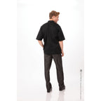 Thumbnail image #2 for Chef Works Valais VSSS-BBK-3XL Unisex Black Short-Sleeve Chef Coat, Poly/Cotton, 3XL