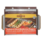 Thumbnail image #1 for Chef Master Mr. Bar-B-Q 06032Y Stainless Steel Grill Topper, 16 x 12 in, with Handles, Dishwasher Safe Case of 6