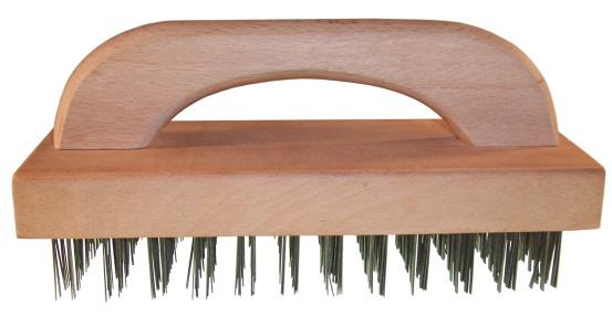 Product image #5 for Disco Butcher Block Brush with Tempered Steel Bristles and Wood Handle
