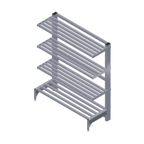 Thumbnail image #1 for Renfro Industries Inc. RISTACFSR60204 Cantilever Shelving, Tubular, 60"W x 20"D x 72"H, 4-Shelf, 2,000 lb Capacity, NSF