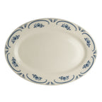 Thumbnail image #1 for Steelite International Homer, American Rose Blue HL1585035 China Oval Platter, Rolled Edge, Medium Rim, 15.625" x 11.375" 1 Dozen