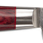 Thumbnail image #1 for JB Prince Mcusta Z246 3 3-1/2-Inch Forged Damascus Utility Knife, VG-10 Steel, Red Pakka Wood Handle