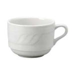 Thumbnail image #1 for Vertex China Sausalito SAU-1S 8 oz White China Coffee Cup with Handle, Stackable Case of 3 Dozen