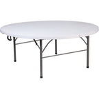 Thumbnail image #1 for Flash Furniture RB-183RFH-GG Folding Round Table, 71" Diameter x 29"H, Granite White Molded Plastic Top