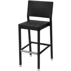 Thumbnail image #1 for Oak Street OD-BM-RN Indoor/Outdoor Bar Stool, Black Synthetic Wicker Seat and Back, Armless Aluminum Frame