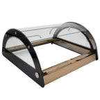 Thumbnail image #2 for Hakka Brothers Corp Hakka food processing H-S325-2R Countertop Pastry Display Case, Curved Glass Front, Stainless Steel, Dual-Access