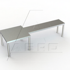 Thumbnail image #1 for AERO Manufacturing MWSL-1284 Table-Mount Microwave Shelf with Left-Side Microwave Area, 84"W x 12"D, 16-Gauge 430 Stainless Steel