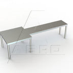 Thumbnail image #1 for AERO Manufacturing MWSL-12120 Table-Mount Microwave Shelf, Left Microwave Area, 120"W x 12"D, 16-Gauge 430 Stainless Steel