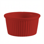 Thumbnail image #1 for CAC China Rkf RKF-3-R 3 oz Red Fluted Ceramic Ramekin, Round, 3" Dia. x 1-1/2"H Case of 4 Dozen