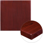 Thumbnail image #1 for Flash Furniture TP-MAH-3030-GG Square Resin Table Top, 30"W x 30"D, 2" Thick Drop-Lip, Mahogany Finish