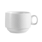 Thumbnail image #1 for CAC China Boston BST-1-S 8 oz Porcelain Stackable Embossed Coffee Cup Case of 3 Dozen