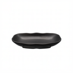 Thumbnail image #1 for CAC China MLRT-W31-MK Melamine Platter, 7 oz., 7" Rectangular, Deep, Wavy Rim, Matte Black Case of 4 Dozen