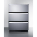 Thumbnail image #1 for Summit Commercial SP6DS3D 3-Drawer All Refrigerator, 24" Wide, Stainless Steel Drawers, Bottom-Mounted Self-Contained Refrigeration