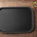 Thumbnail image #2 for New Star Foodservice Inc. 24852 Non-Slip Serving Tray, 10 x 14 in, Plastic, Rectangular, Black Case of 12