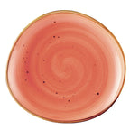 Thumbnail image #1 for CAC China Tucson TUS-8-CRL Porcelain Plate, 8-1/4", Irregular Round, Coral Reactive Glaze Case of 3 Dozen