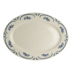Thumbnail image #2 for Steelite International Homer, American Rose Blue HL1585035 China Oval Platter, Rolled Edge, Medium Rim, 15.625" x 11.375" 1 Dozen