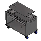Thumbnail image #1 for Winholt Equipment SS-BC-2748-INSULIB-FS18 Mobile Ice Cart, Stainless Steel Insulated Bin, Removable Cover, 18-Inch Folding Shelf