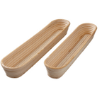 Thumbnail image #1 for Matfer Bourgeat 118516 Long Oblong Willow Banneton Proofing Basket, 1 lb. Capacity, 18"L x 4"W x 2-1/4"H