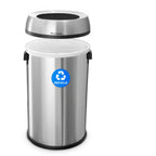 Thumbnail image #2 for Alpine Industries ALP470-65L-R 17 Gallon Open-Top Stainless Steel Recycling Bin, Brushed Finish