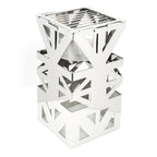 Thumbnail image #1 for Eastern Tabletop Lexus 1743 Buffet Riser Stand, Connecting, Ridge Design, Stainless Steel, Grate Top, 8"W x 8"D x 15"H