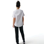 Thumbnail image #2 for Chef Works SHS01-WHT-2XL Unisex White Short-Sleeve Chef Crew Shirt, 2XL, Polyester/Cotton/Elastane Blend