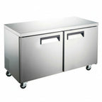 Thumbnail image #1 for USR Brands Coldline UC-48R Two-Section Undercounter Refrigerator, 47.2"W, Solid Doors, Stainless Steel Exterior