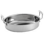 Thumbnail image #1 for TableCraft Products CW2042 4 qt Oval 3-Ply Stainless Steel & Aluminum Pan Server, 2 Handles, Induction Ready, No Cover Case of 6