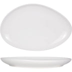 Thumbnail image #1 for International Tableware GL-118 Porcelain Organic Oval Platter, 11-1/2 x 8 x 1-3/8 in, Curved Edge, Bright White 1 Dozen