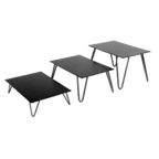 Thumbnail image #1 for Cal-Mil SR630-13 Rectangular Metal V-Leg Buffet Risers, Set of 3, Black