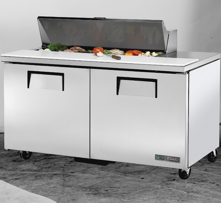 Product image #5 for True TSSU-60-12-HC 60-Inch 2-Section Sandwich/Salad Prep Table with 12 Sixth-Size Pan Capacity