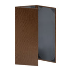 Thumbnail image #1 for Risch Chesterfield CH-3V 4.25X11 Triple-Fold Faux-Leather Menu Cover, Ostrich Texture, 4-1/4" x 11" Case of 25