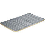 Thumbnail image #1 for Libbey Playground - Nara 701218091016151 Rectangular Stoneware Platter, 11-7/8" x 7-7/8", Embossed Rim, Grey Case of 6