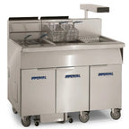 Thumbnail image #2 for Imperial (Middleby) IFSCB250 Floor Model Gas Tube-Fired Fryer, 2-Tank, 50 lb Each, Built-In Filter and Drain Station